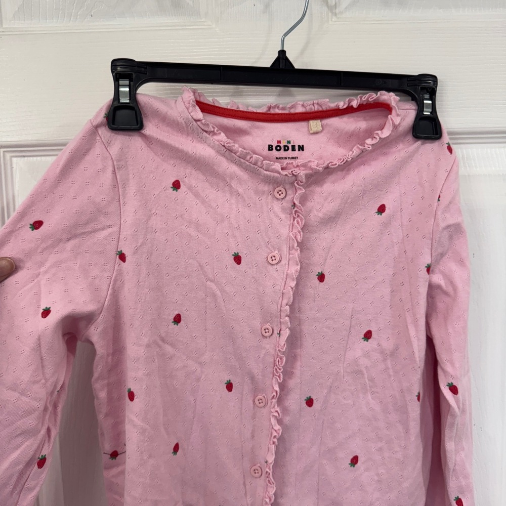 Mini Boden 13-14 Yr. Strawberry Long Sleeve Cardigan - Picture 2 of 9